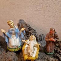 Natività n.3 Statuine Cartapesta/Pasta anni 40/50