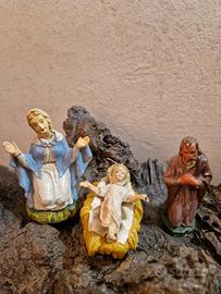 Natività n.3 Statuine Cartapesta/Pasta anni 40/50