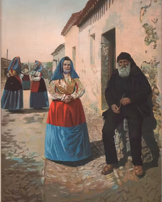 E. COSTA- ALBUM DI COSTUMI SARDI- PLOAGHE, 1898