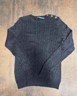 Lauren Ralph Lauren maglione treccia nero S