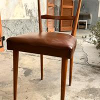 Set 6 sedie vintage in legno con seduta marrone