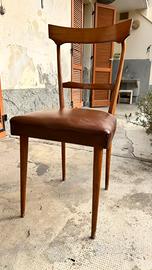 Set 6 sedie vintage in legno con seduta marrone