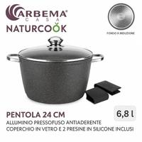 Pentola Arbema 24 cm con coperchio in vetro