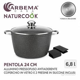 Pentola Arbema 24 cm con coperchio in vetro