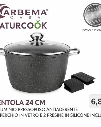 Pentola Arbema 24 cm con coperchio in vetro