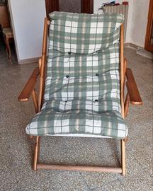 Sdraio Reclinabile Legno 3 Livelli con Cuscino