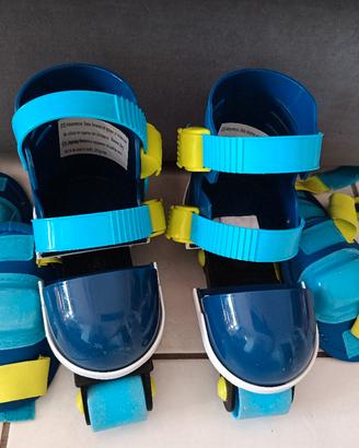 Kit pattini a rotelle primi passi con protezioni 