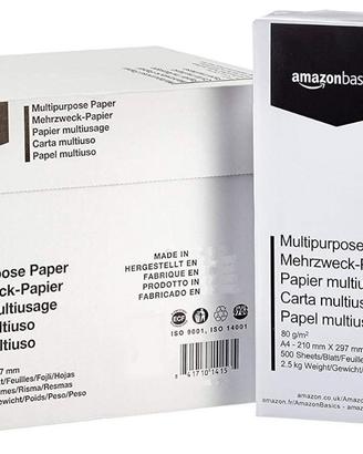 Amazon Basics Carta da stampa multiuso A4 80gsm, 2