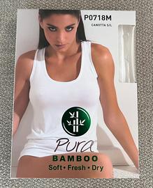 Canotta donna bamboo bianca taglia S