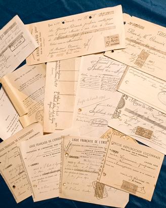 Lotto Documenti Francesi originali 1898-1908