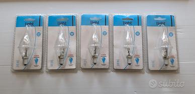 Lotto di 5 lampadine alogene tipo minifiamma