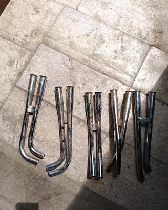 scarico doppia canna cromata marmitta tipo abarth 