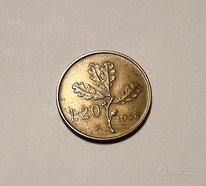 Moneta 20 lire Repubblica Italiana 1958