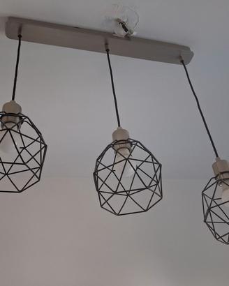 Lampadario a sospensione 3 luci stile industriale