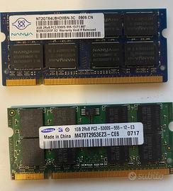RAM Notebook DDR2 3GB – 2GB + 1GB SO-DIMM 667MHz