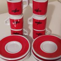 Set completo 6 più 6 tazzine e piattini per caffè 