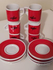 Set completo 6 più 6 tazzine e piattini per caffè 