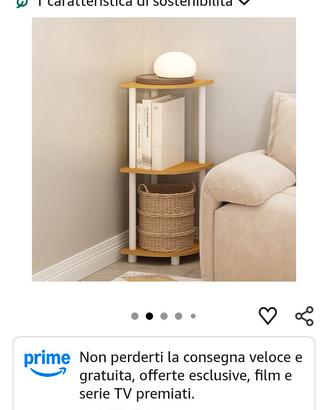 libreria ad angolo 3 ripiani cm 75x30