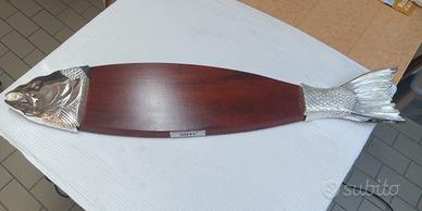 Porta Salmone in Legno e Metallo Silver " Biffi "