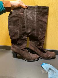 stivali scamosciati(Buttero) color testa di moro 