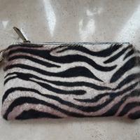 Borsa Polso Zebra in Vera Pelle e Cavallino