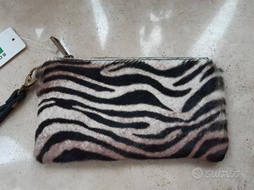 Borsa Polso Zebra in Vera Pelle e Cavallino