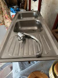 Lavabo 2 vasche gocc.dx acciaio inox