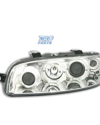 FARI PER FIAT PUNTO 99-03 ANGEL EYES FONDO CROMATO