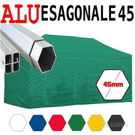 Gazebo 6x3 alluminio verde pieghevole pvc tendone