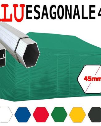 Gazebo 6x3 alluminio verde pieghevole pvc tendone