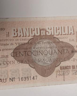 Miniassegno Banco di Sicilia