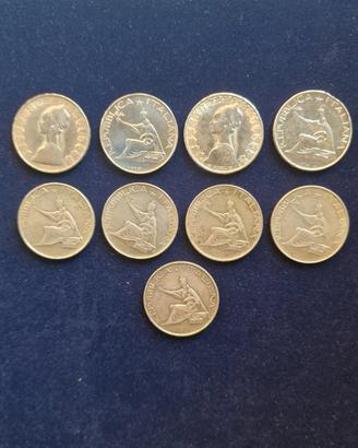 🇮🇹ITALIA. Lotto Di 9 Monete d'Argento Misto