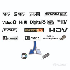 Conversione riversamento videocassette in digitale