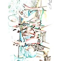 senza titolo ,acquerello di Carlo Barchielli