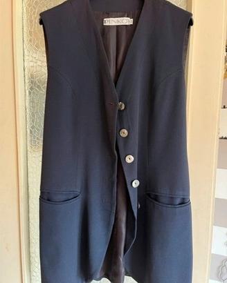 Gilet Lungo Elegante PINKO - Blu Notte / Nero