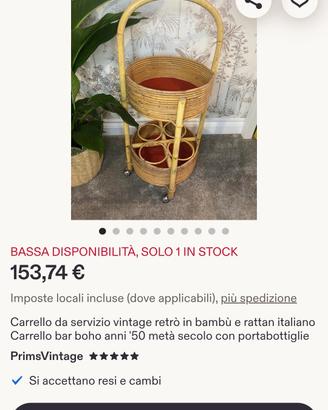 carrello bar in bambu