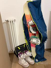 Tavola da snowboard completa + scaponi