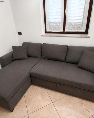Divano letto con penisola contenitore 
