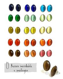 Orecchini da lobo in acciaio con pietra