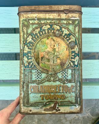 Scatola Latta Liberty 1910 chiambretto & C Torino