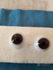 Coppia occhi in vetro soffiato per bambole 