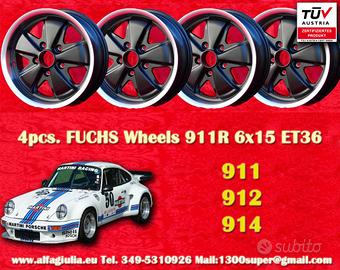 4 pz. cerchi Porsche Fuchs 6x15 ET36 356 C SC 911