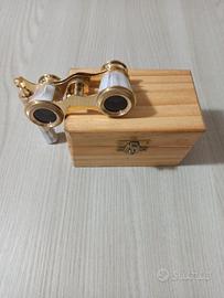 Binocolo da Teatro Vintage in Ottone e Madreperla