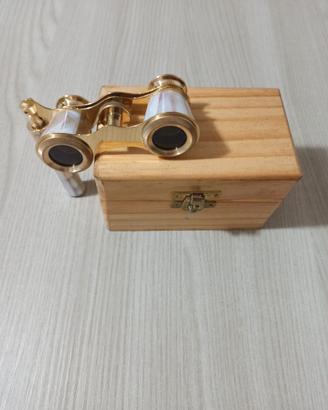 Binocolo da Teatro Vintage in Ottone e Madreperla