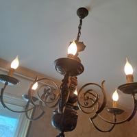 LAMPADARIO CLASSICO IN LEGNO a 6 luci