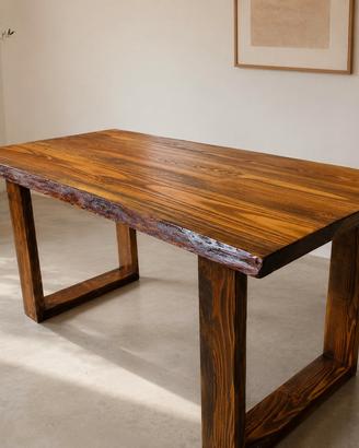 pezzo unico artigianale tavolo legno massello 