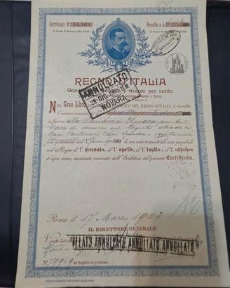 Debito pubblico Regno d'Italia 1903 al 4.50%