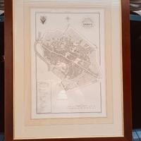 stampa antica mappa citta Forlì
