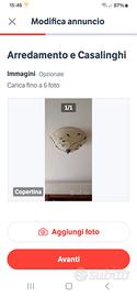 Plafoniera a soffitto color bianco panna