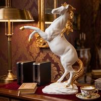 Splendida Statua Cavallo Rampante In Resina  